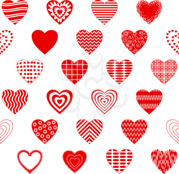 Valentine seamless with pictogram hearts, abstract background pattern, symbol of love. Vector