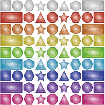 Set multi-colored icons, buttons different forms. Vector eps10, contains transparencies