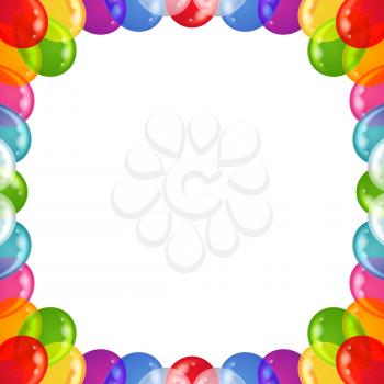 Balloons frame of various colors, beautiful background, isolated, eps10, contains transparencies. Vector