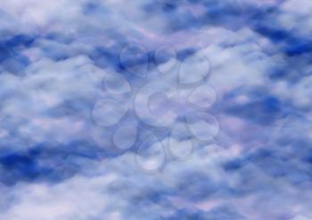 Cloudscape Seamless Background, White Clouds on Blue Sky. Vector
