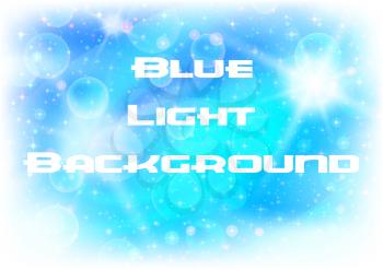 Abstract Blue Light Background with White Sparks, Stars and Confetti. Eps10, Contains Transparencies. Vector