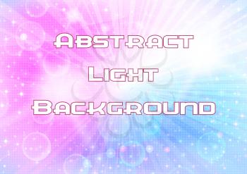 Abstract Pink and Blue Background with Light Sparks, White Stars and Confetti. Eps10, Contains Transparencies. Vector