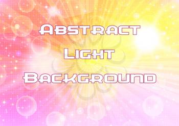Abstract Pink and Yellow Background with Light Sparks, White Stars and Confetti. Eps10, Contains Transparencies. Vector