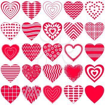 Valentine heart, love symbol, pattern, set pictogram. Vector