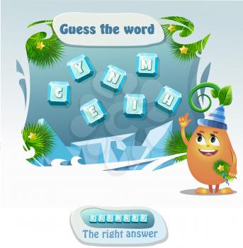 educational game for kids and adults development of logic, iq. Task game- guess the word. Right answer- chimney