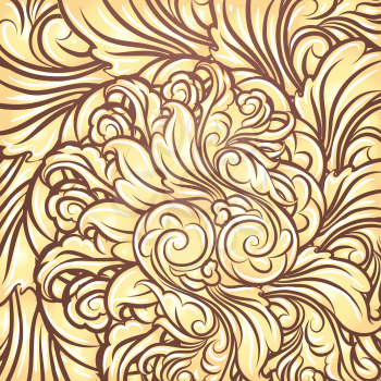 Background with scrolling golden Leaves.