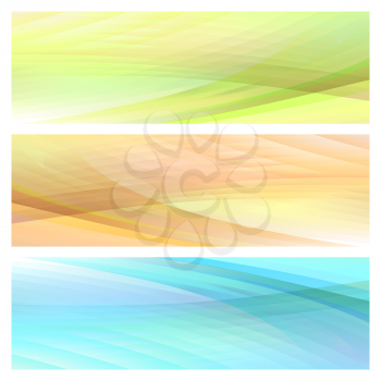 Abstract colorful light background set. Isolated on white.