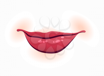 Close up Female lips with smile. Good as gesign element.
