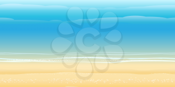 Seamless horizontal pattern with sunny seashore.