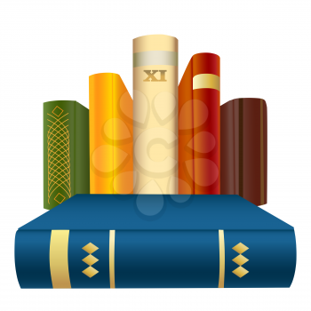 A vector illustration of hardcover books