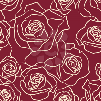 Seamless pattern with rose flowers.