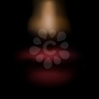 Nose and Lips in the dark. Vector illustration in realistic style.