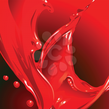 Abstract illustration of red splash drawn in placard expressive style