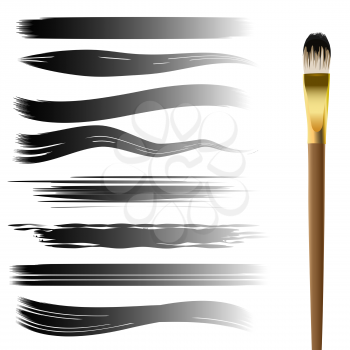 Set of brush strokes collection. Vector hand drawn brushes for your design isolated on white.