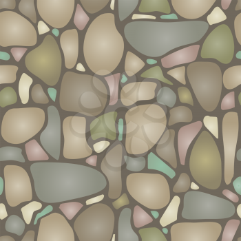 Seamless pattern with stones. Seamless background with sea pebbles. Vector illustration.