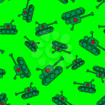 Seamless vector pattern, a cartoon military tank,