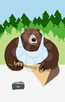 russian bear russian flag animal playing on the musical instrument bear symbol USSR