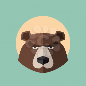 Bear Grizzly  Head Graphic. Logo vector
