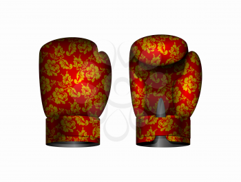 boxing gloves Russia traditional style. Vector illustration Eps 10