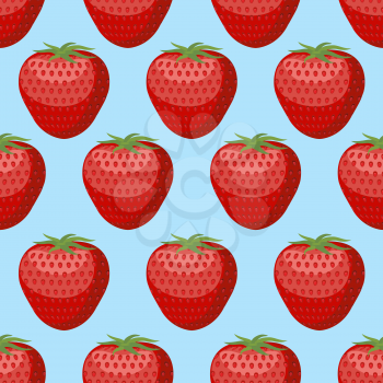 Strawberry seamless pattern. Fresh, red, ripe strawberry vector background.
