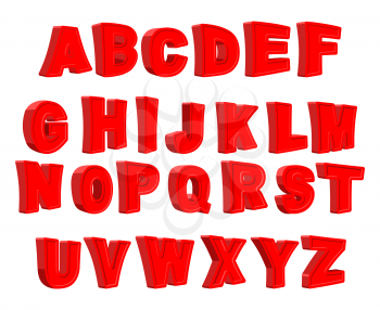Toy letter. Red alphabet. Cartoon children ABC. Vector illustration
