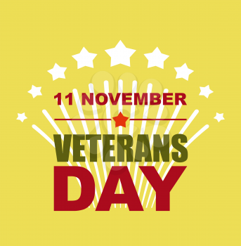 Veterans Day November 11. Salute to American heroes. Vector illustration of patriotic national holiday United States

