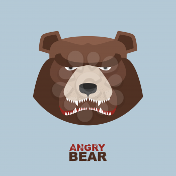 Angry bear head mascot. Bear head logo for Hockey Club