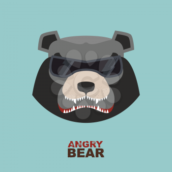 Bear head. Angry bear logo  Hockey emblem