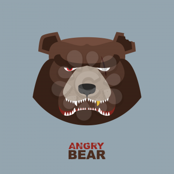Angry bear head mascot. Bear head logo for Hockey Club