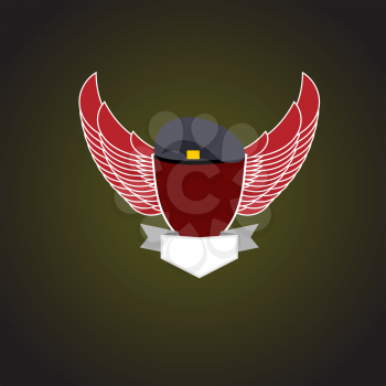 emblem military. Shield with wings