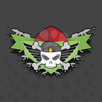 military logo.skull with wings on the shield