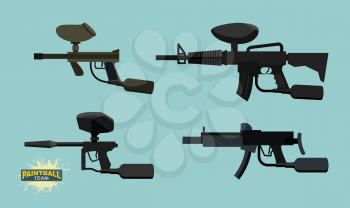paintball guns set. Vector illustration