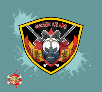 paintball emblem club. Wings of fire and paintball guns. skull mask