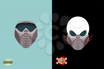 paintball helmet and mask. scary skull with smoke. Mortal paintball