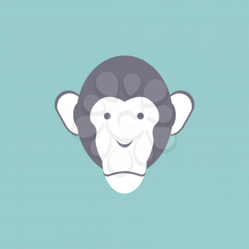Monkey logo. Vector illustration of an animals head.
