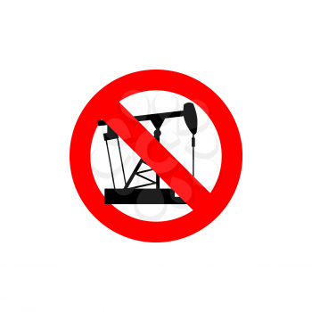 Stop pump oil. It is forbidden to pump oil. Frozen oil. Red forbidden sign.
