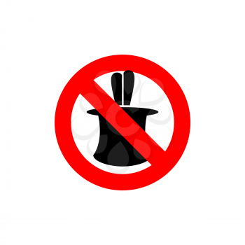 Stop tricks. Ban  to do magic tricks. Frozen cylinder with Hare. Red forbidden sign.
