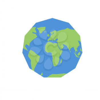 Polygonal world map. Unusual earth. Atlas of world