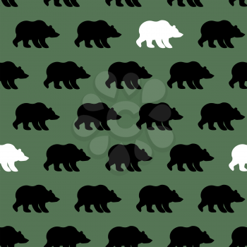 White Bear and Grizzly seamless pattern. Background of wild animals
