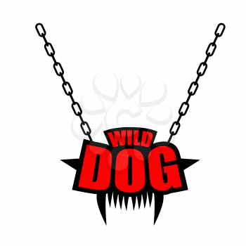 Necklace Wild dog emblem for gangs of hooligans. Decoration on  chain
