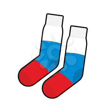 Socks Patriot of Russia. Clothing accessory Russian flag. Vector illustration
