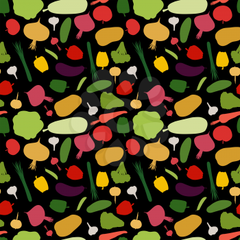 pattern vegetable background. Vegetables fresh seamless pattern. Vector illustration 