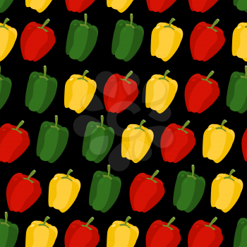 Background of sweet pepper. Vector seamless pattern of vegetables. Vector texture
