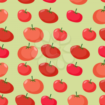 Background of red tomatoes. Vector seamless pattern of vegetables. Vector texture
