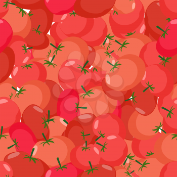 Tomato pattern. Seamless background with red tomatoes. Vector texture
