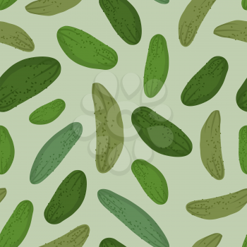 Cucumber seamless pattern. Vector background green vegetable pickles
