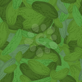 Cucumber pattern. Seamless background with green cucumber. Vector texture
