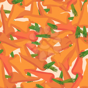Carrot pattern. Seamless background with orange carrots. Vector texture
