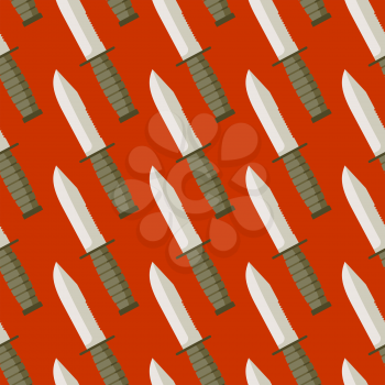Military Knife seamless pattern. Background bladed weapons. Ornament of  blades.
