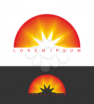 Sunrise logo. Dawn emblem. Business template logo for company. Abstract logotype icon

